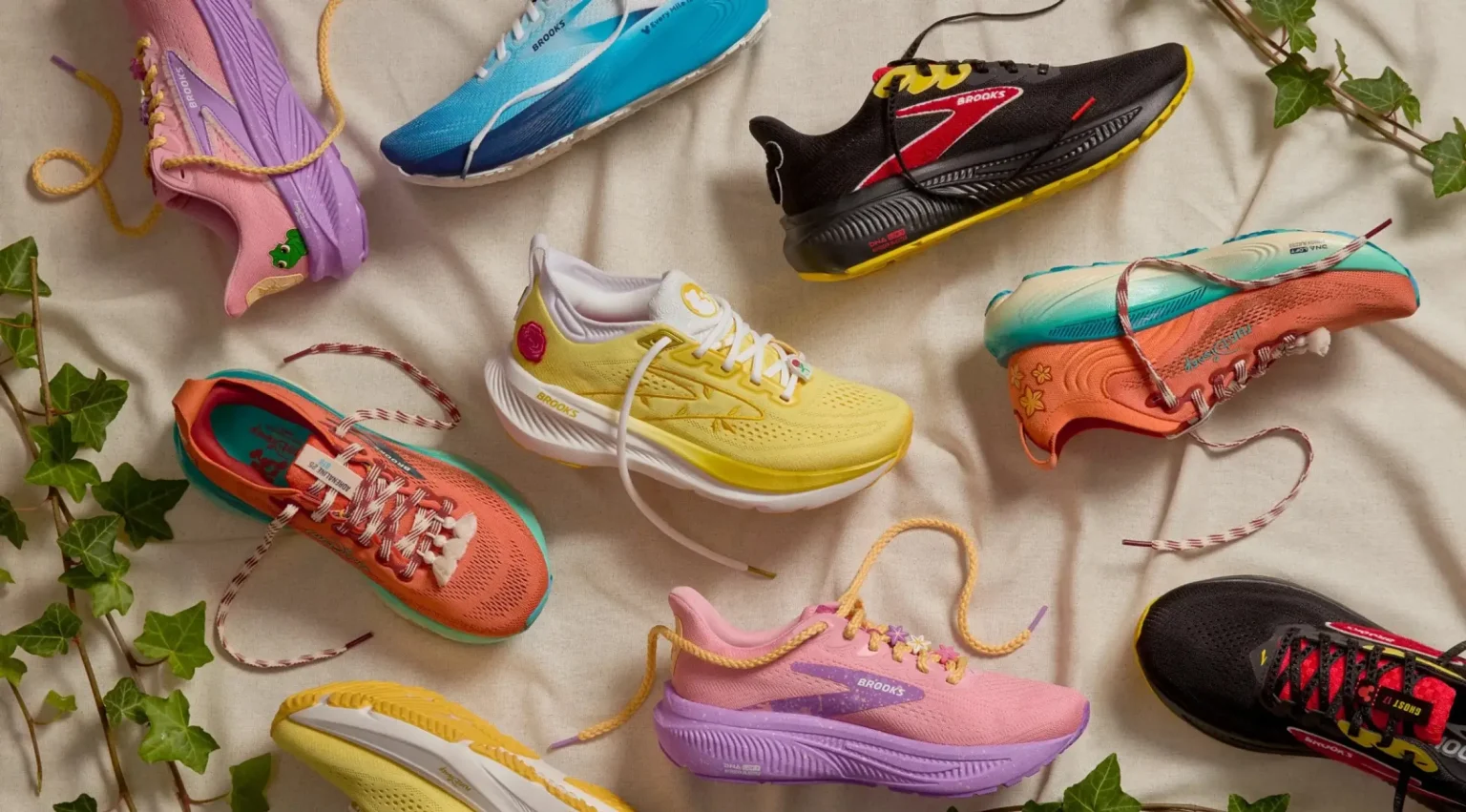 Rapunzel, Moana, and Belle runDisney Brooks Princess Running Shoes Announced